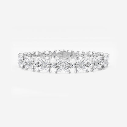 7 ctw Marquise and Round Lab Grown Diamond XO Bracelet - 7 Inches    14K White Gold, DE, VS1