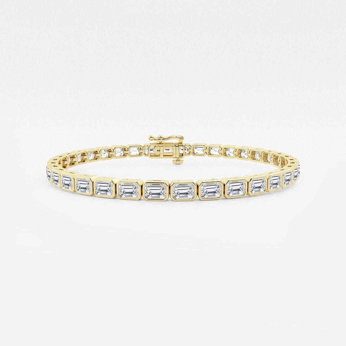7 1/5 ctw Emerald Lab Grown Diamond East-West Bracelet - 7 Inches    14K Yellow Gold, DE, VS1