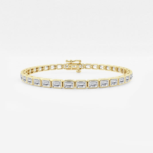 7 1/5 ctw Emerald Lab Grown Diamond East-West Bracelet - 7 Inches    14K Yellow Gold, DE, VS1