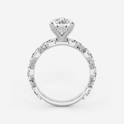 Evermore Oval Diamond Bridal Set in 14K White Gold - 4.4 CTW