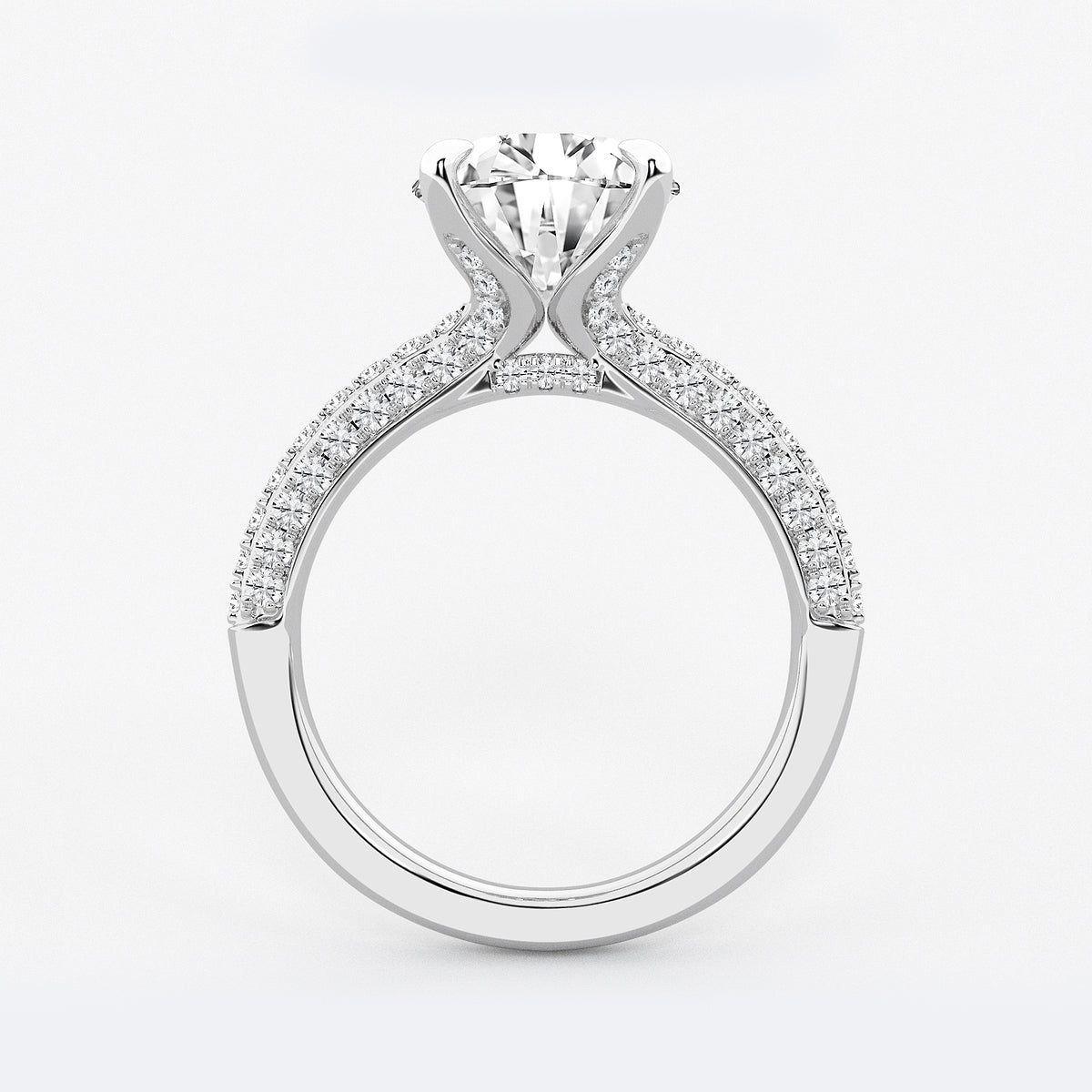 Cherish Round Diamond Micro Pavé Bridal Set in Platinum - 4.125 CTW