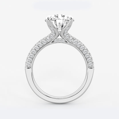 Cherish Round Diamond Micro Pavé Bridal Set in Platinum - 4.125 CTW