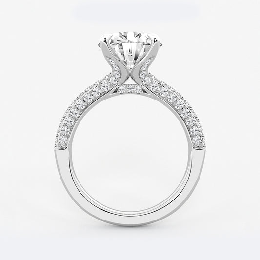 Cherish Round Diamond Micro Pavé Bridal Set in Platinum - 4.125 CTW