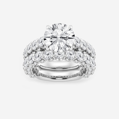 Union Round Diamond Bridal Set in 14K White Gold - 6.67 CTW