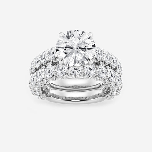 Union Round Diamond Bridal Set in 14K White Gold - 6.67 CTW