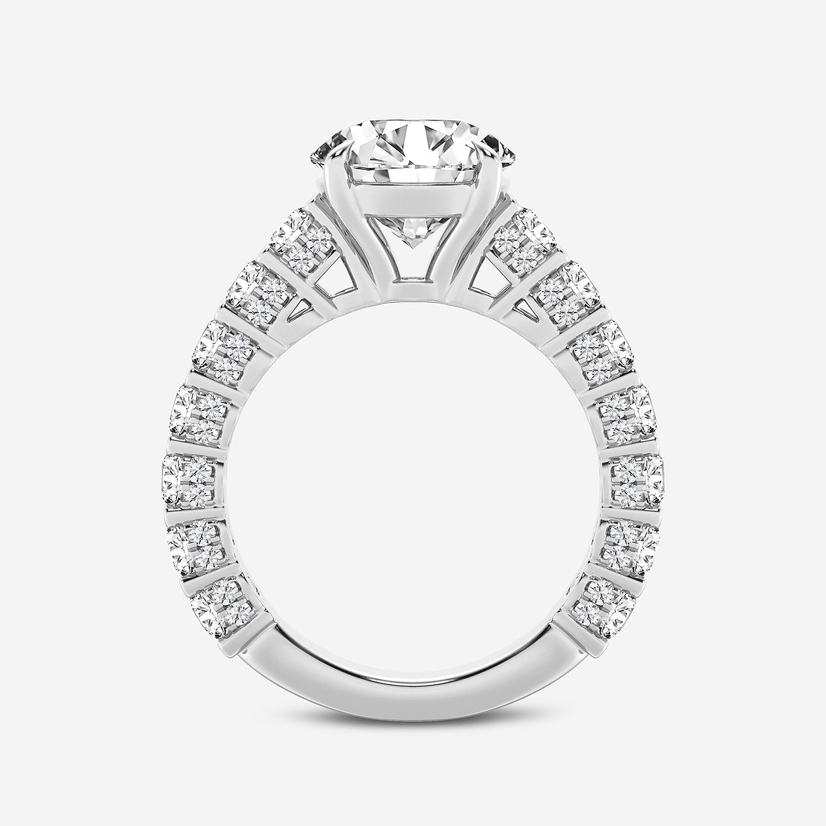 Union Round Diamond Bridal Set in 14K White Gold - 6.67 CTW