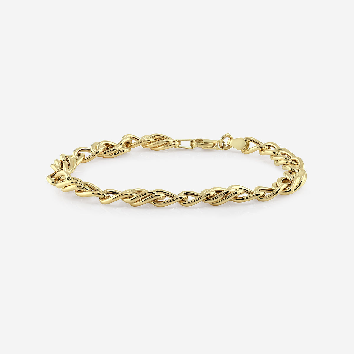 Gold Wheat Link Bracelet - Textured Chain Design