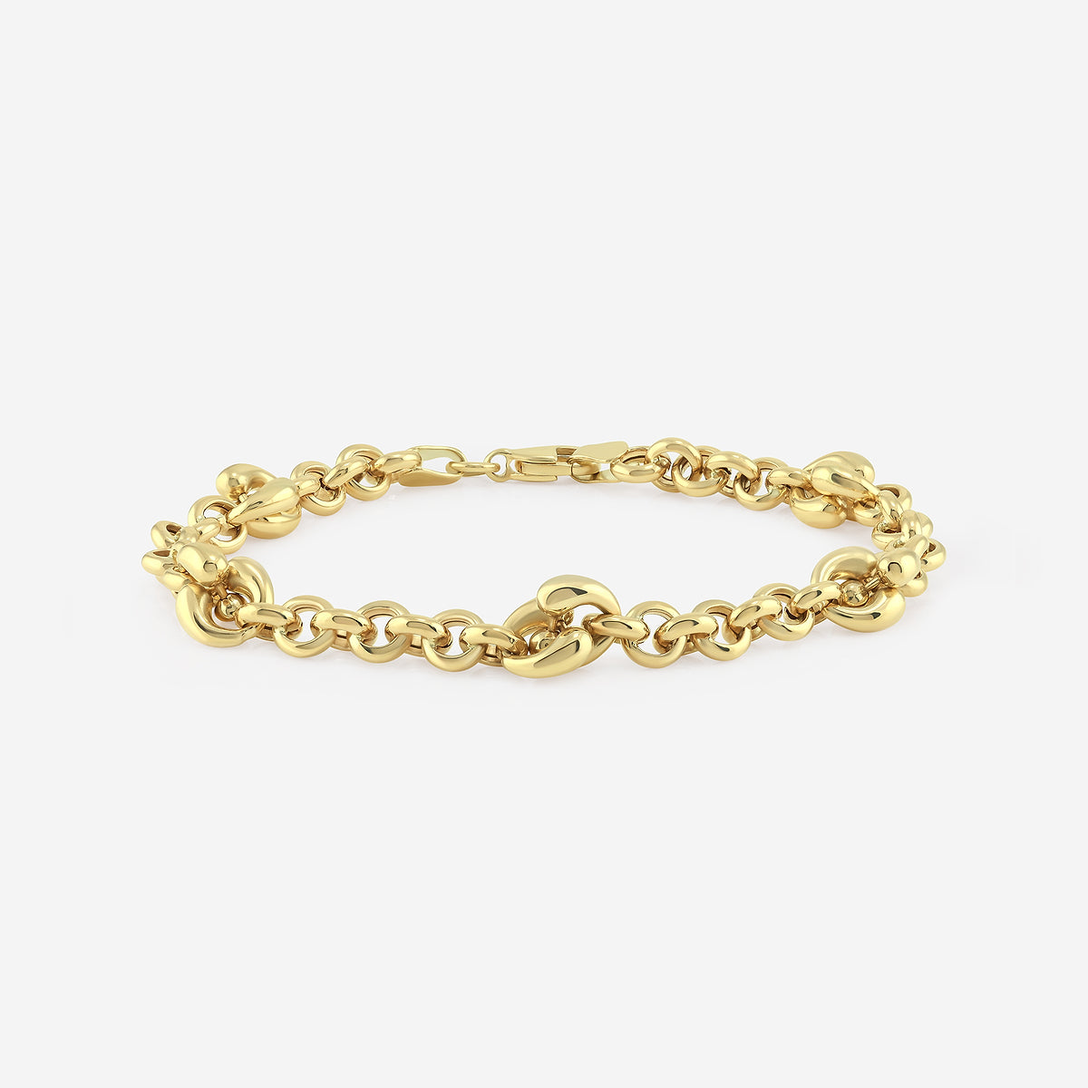 Gold Station Link Chain Bracelet - Classic Everyday Elegance