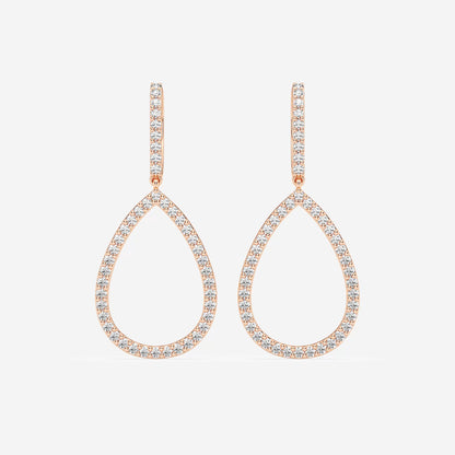 1/2 ctw Round Lab Grown Diamond Teardrop Earrings    18K Rose Gold, DE, VS1