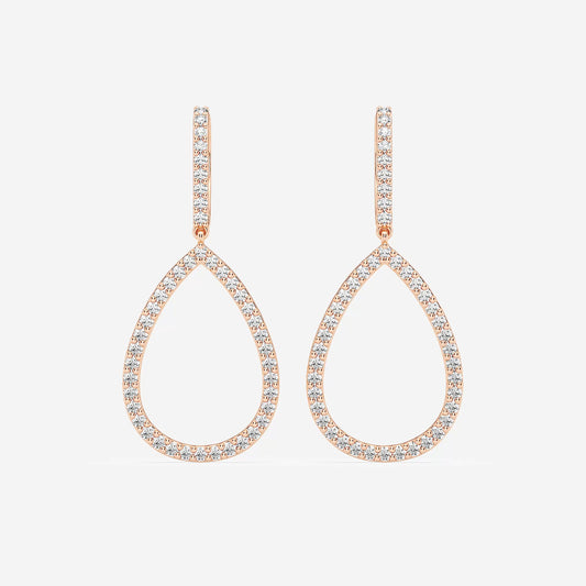1/2 ctw Round Lab Grown Diamond Teardrop Earrings    18K Rose Gold, DE, VS1