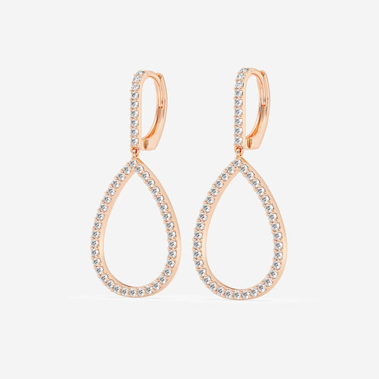 1/2 ctw Round Lab Grown Diamond Teardrop Earrings    18K Rose Gold, DE, VS1