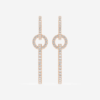 1 ctw Round Lab Grown Diamond Twisted Drop Earrings    18K Rose Gold, DE, VS1