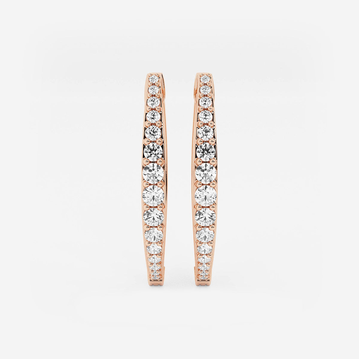 1/2 ctw Round Lab Grown Diamond Hoop Earrings    14K Rose Gold, DE, VS1
