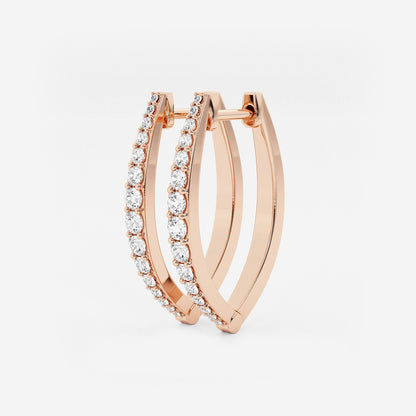 1/2 ctw Round Lab Grown Diamond Hoop Earrings    14K Rose Gold, DE, VS1