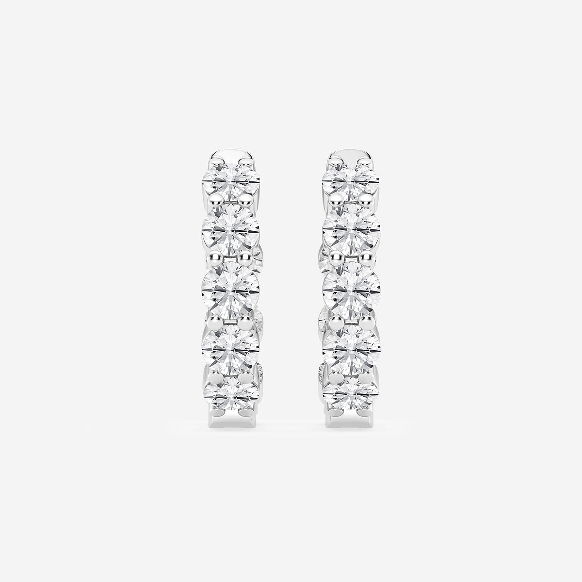 6 ctw Round Lab Grown Diamond Inside Out Hoop Earrings    Platinum, DE, VS1