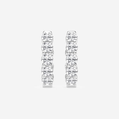 6 ctw Round Lab Grown Diamond Inside Out Hoop Earrings    Platinum, DE, VS1