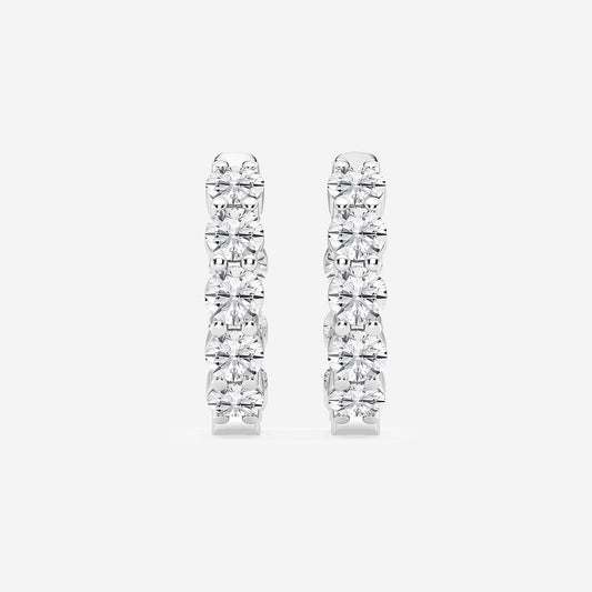 6 ctw Round Lab Grown Diamond Inside Out Hoop Earrings    Platinum, DE, VS1