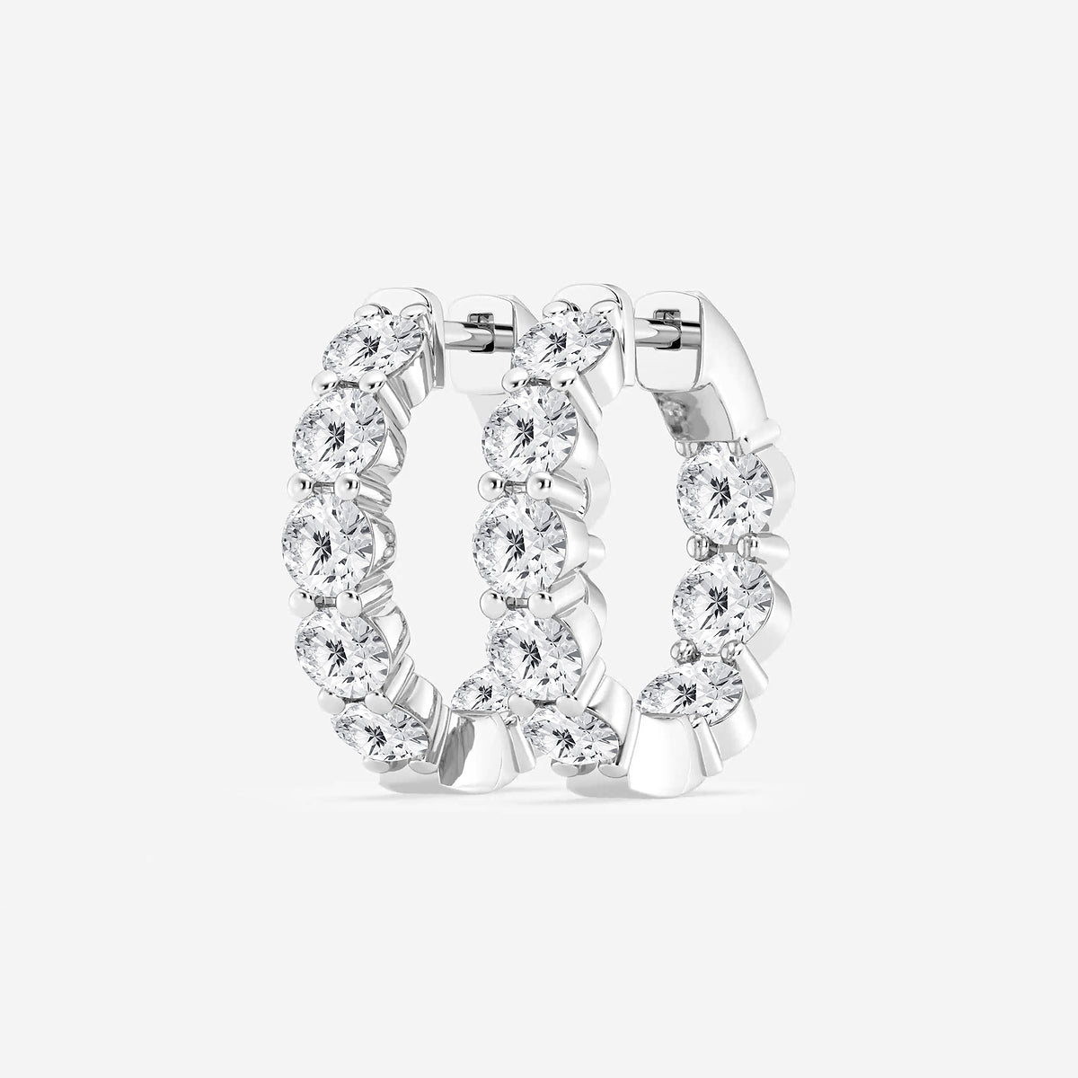 6 ctw Round Lab Grown Diamond Inside Out Hoop Earrings    Platinum, DE, VS1