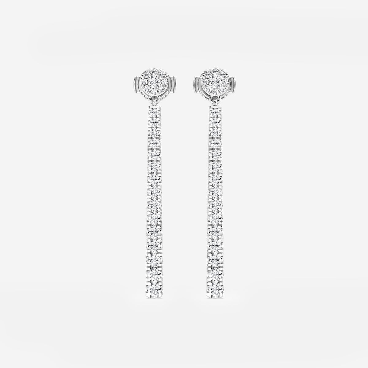 1 ctw Round Lab Grown Diamond Hinged Graduated Drop Earrings    Platinum, DE, VS1