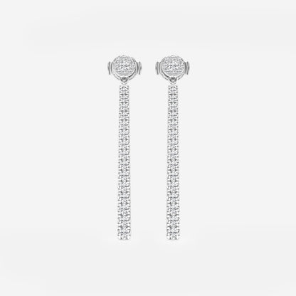 1 ctw Round Lab Grown Diamond Hinged Graduated Drop Earrings    Platinum, DE, VS1