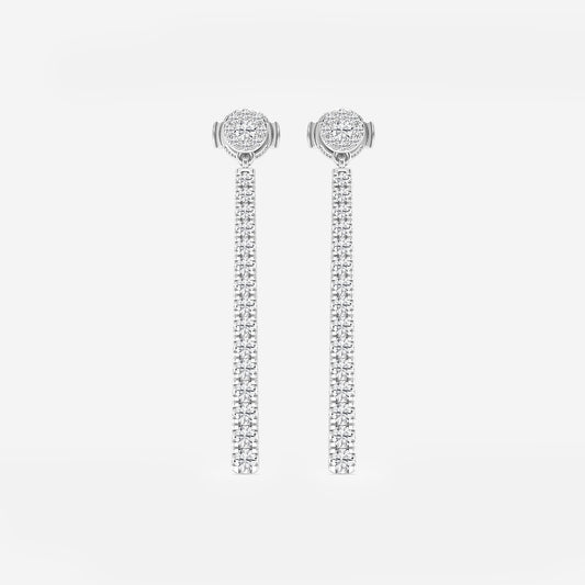 1 ctw Round Lab Grown Diamond Hinged Graduated Drop Earrings    Platinum, DE, VS1