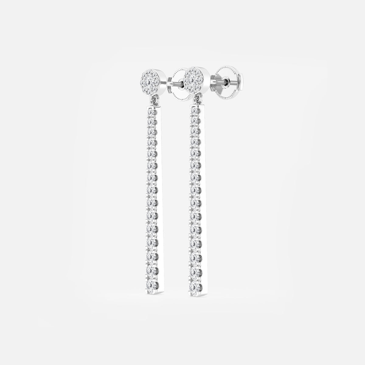 1 ctw Round Lab Grown Diamond Hinged Graduated Drop Earrings    Platinum, DE, VS1