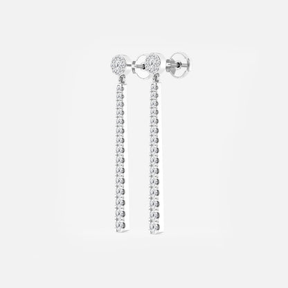 1 ctw Round Lab Grown Diamond Hinged Graduated Drop Earrings    Platinum, DE, VS1