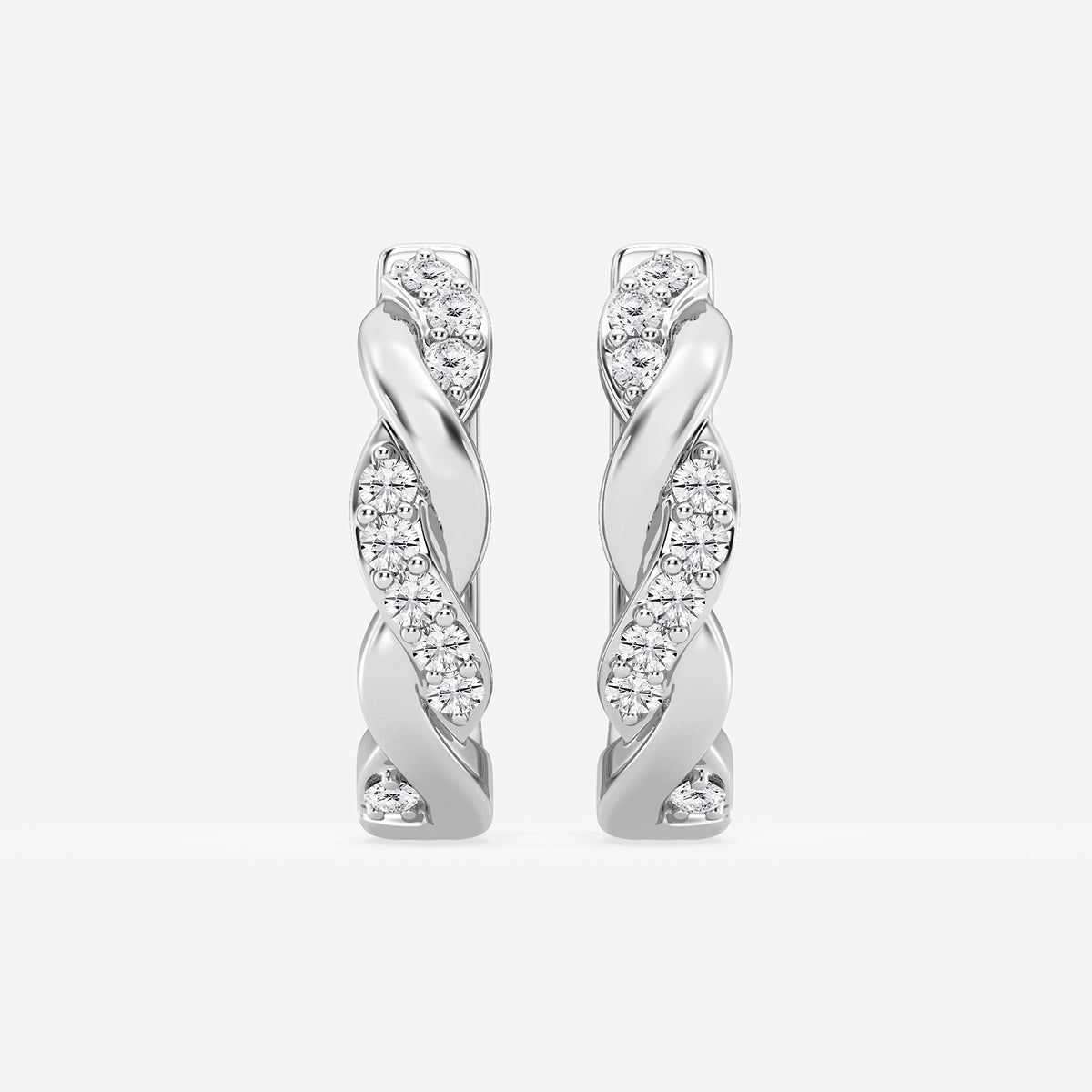 1/6 ctw Round Lab Grown Diamond Petite Hoop Earrings    Platinum, DE, VS1