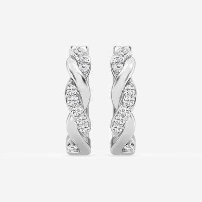 1/6 ctw Round Lab Grown Diamond Petite Hoop Earrings    Platinum, DE, VS1