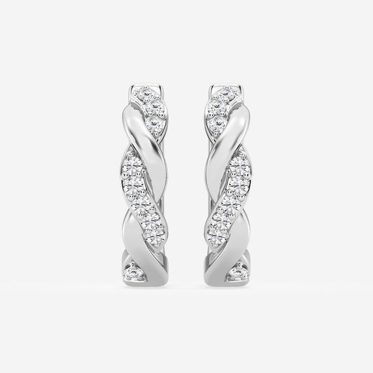 1/6 ctw Round Lab Grown Diamond Petite Hoop Earrings    Platinum, DE, VS1
