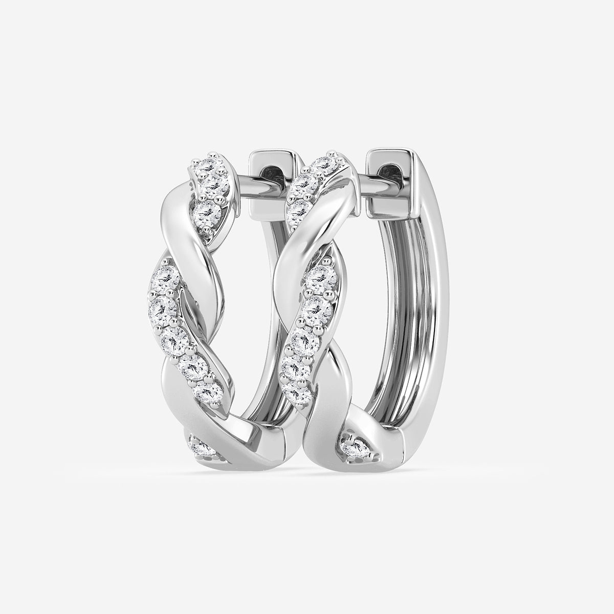1/6 ctw Round Lab Grown Diamond Petite Hoop Earrings    Platinum, DE, VS1