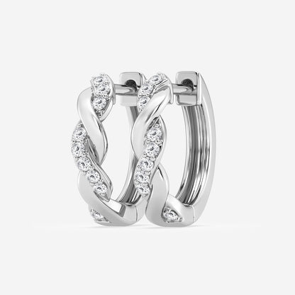 1/6 ctw Round Lab Grown Diamond Petite Hoop Earrings    Platinum, DE, VS1