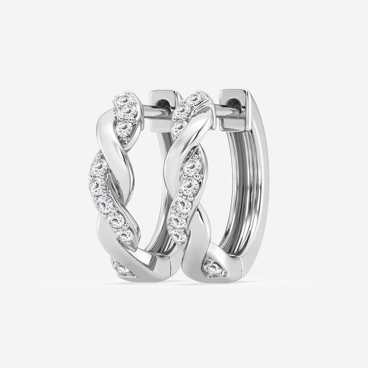 1/6 ctw Round Lab Grown Diamond Petite Hoop Earrings    Platinum, DE, VS1