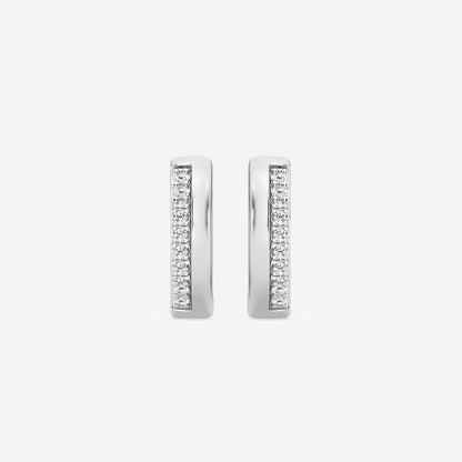 1/10 ctw Round Lab Grown Diamond Petite Hoop Earrings    Platinum, DE, VS1