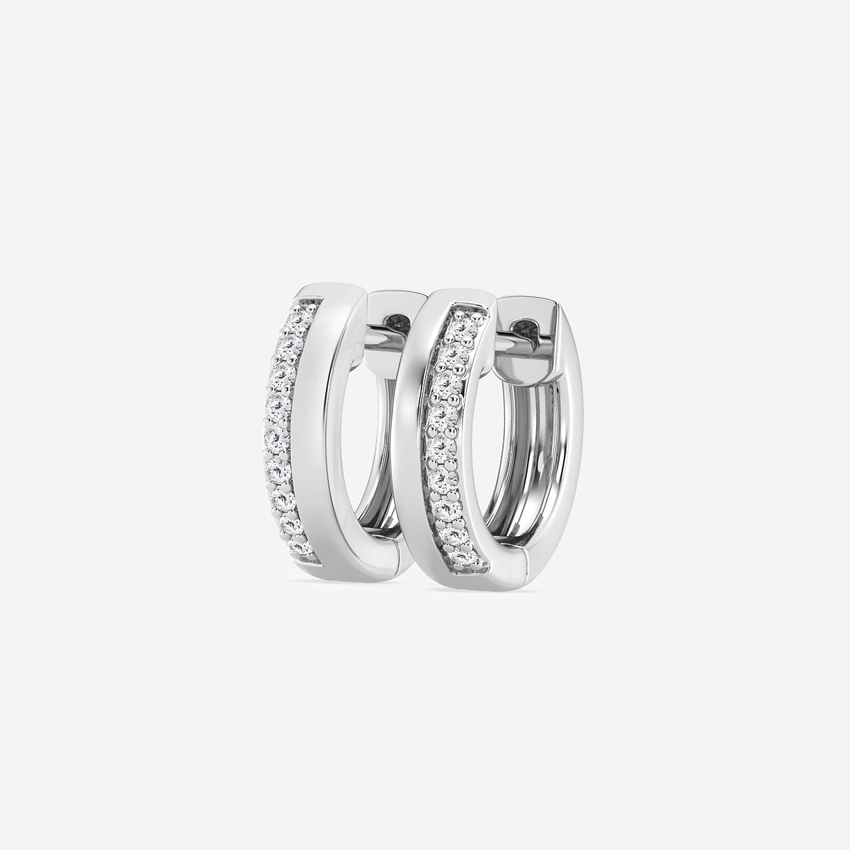 1/10 ctw Round Lab Grown Diamond Petite Hoop Earrings    Platinum, DE, VS1