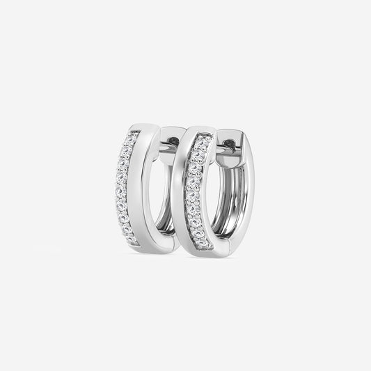 1/10 ctw Round Lab Grown Diamond Petite Hoop Earrings    Platinum, DE, VS1
