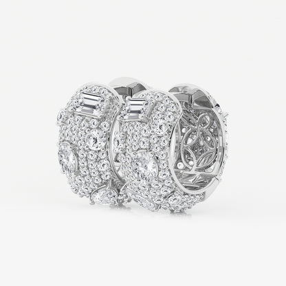 3 1/2 ctw Multi-Shape Lab Grown Diamond Pave Scatter Hoop Earrings    Platinum, DE, VS1