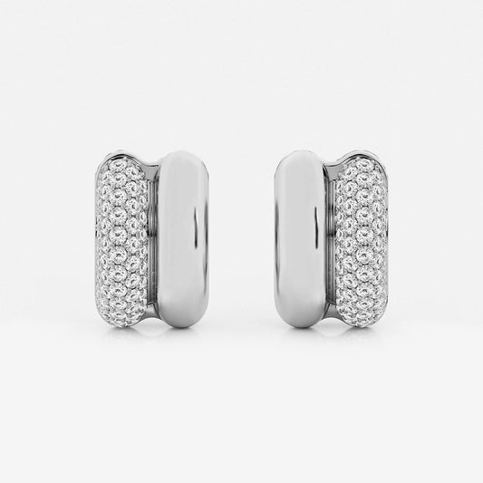 1 ctw Round Lab Grown Diamond High Polish Double Hoop Earrings    Platinum, DE, VS1