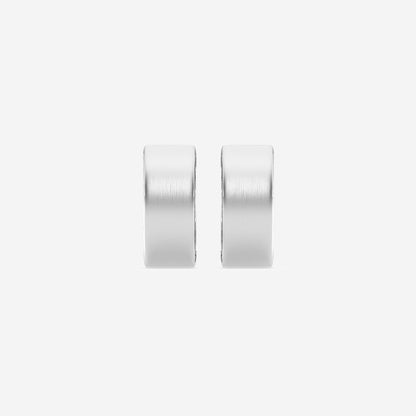 2/5 ctw Round Lab Grown Diamond  Hoop Earrings- Satin Finish    Platinum, DE, VS1