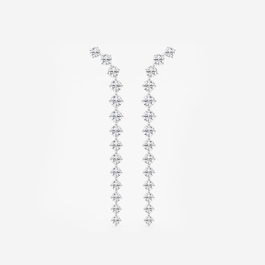2 ctw Round Lab Grown Diamond Curved Drop Earrings    Platinum, DE, VS1