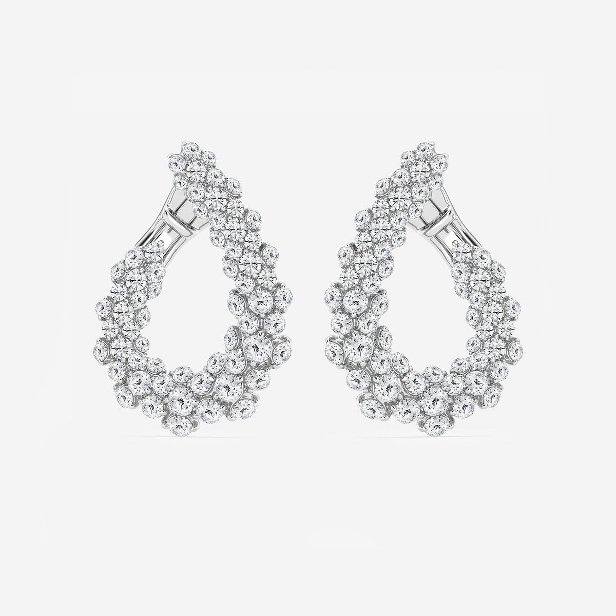 2 7/8 ctw Round Lab Grown Diamond Earrings    18K White Gold, DE, VS1