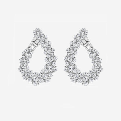 2 7/8 ctw Round Lab Grown Diamond Earrings    18K White Gold, DE, VS1