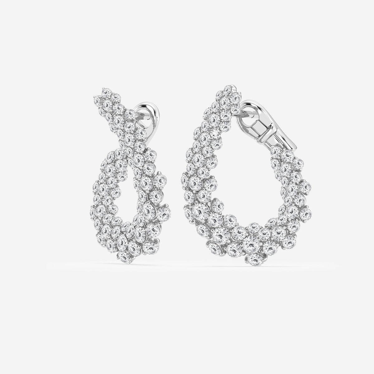 2 7/8 ctw Round Lab Grown Diamond Earrings    18K White Gold, DE, VS1