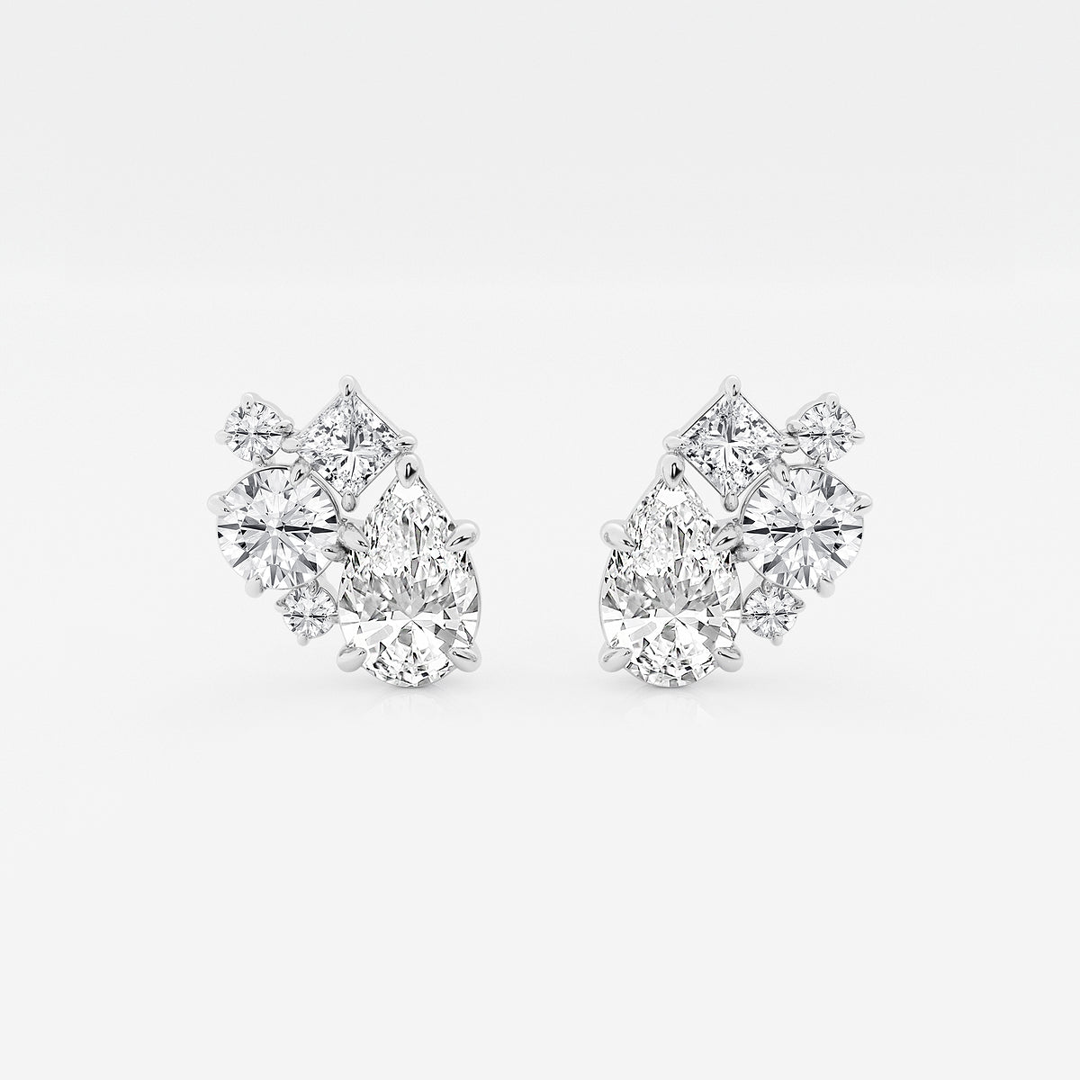 3 ctw Mosaic Five Stone Earrings    Platinum, DE, VS1
