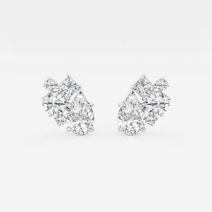 3 ctw Mosaic Five Stone Earrings    Platinum, DE, VS1