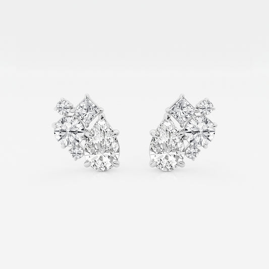 3 ctw Mosaic Five Stone Earrings    Platinum, DE, VS1
