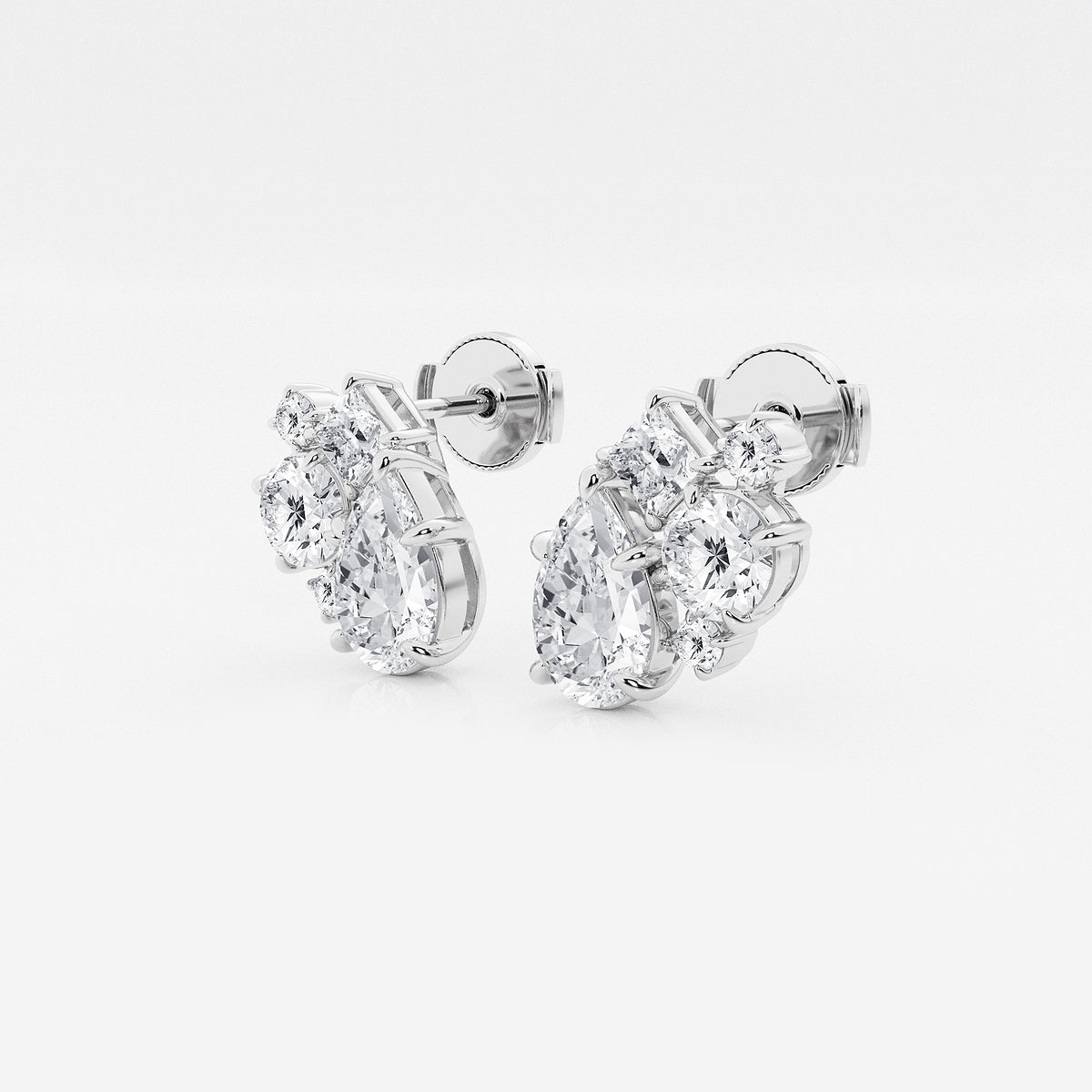 3 ctw Mosaic Five Stone Earrings    Platinum, DE, VS1