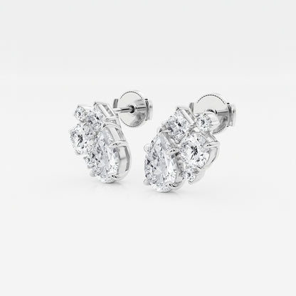 3 ctw Mosaic Five Stone Earrings    Platinum, DE, VS1