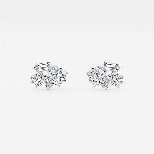1 ctw Mosaic Framed Abstract Earrings    Platinum, DE, VS1