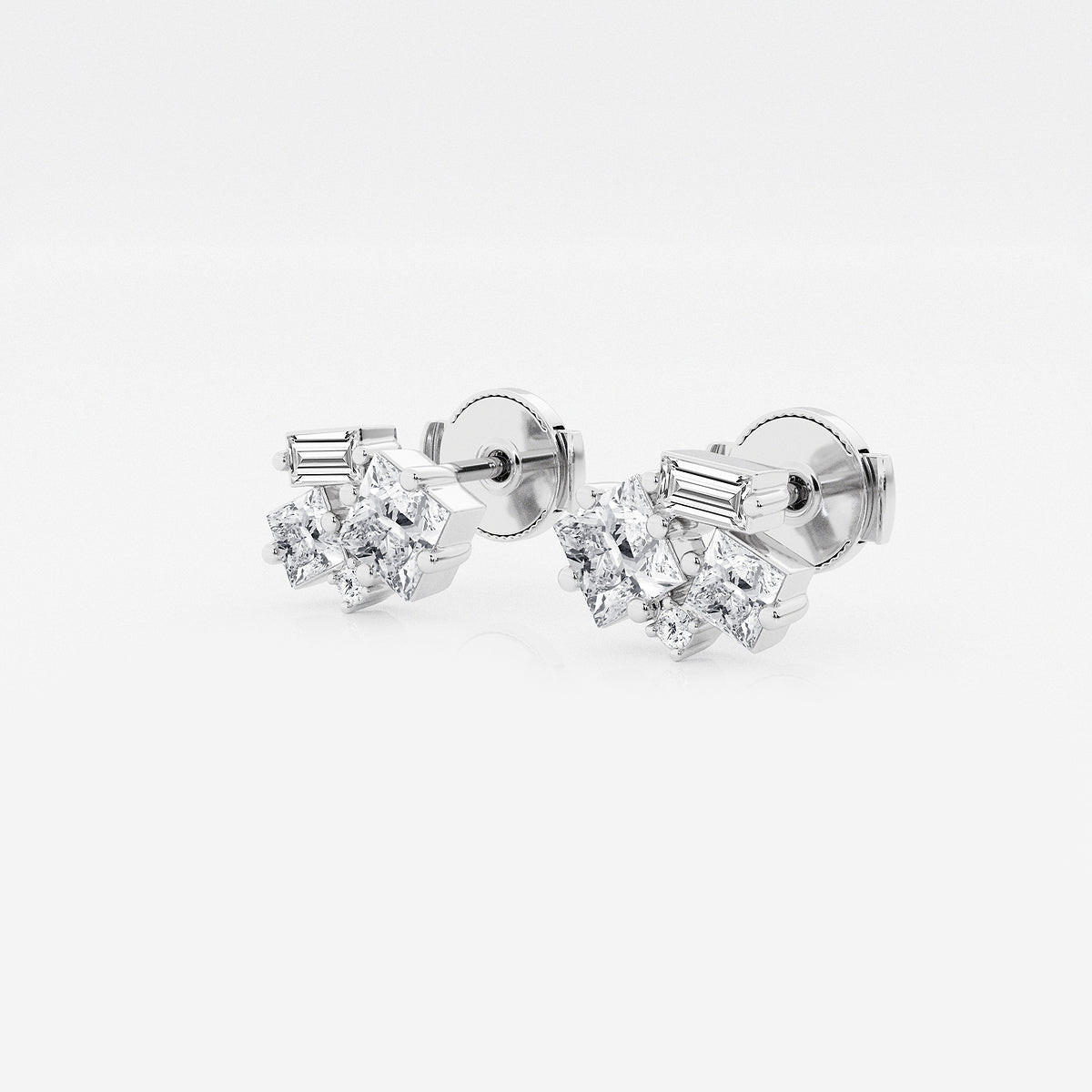 1 ctw Mosaic Framed Abstract Earrings    Platinum, DE, VS1